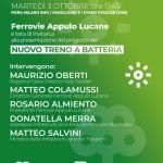 FERROVIE APPULO LUCANE AD EXPOFERROVIARIA 2023: DOMANI IL MINISTRO SALVINI PRESENTA IL PROGETTO DEL PRIMO TRENO ITALIANO A BATTERIA